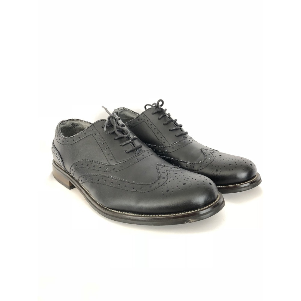 Steve Madden Mens Wingtip Dress Shoe‎ Lace Up Black US 13 EUC SH209
